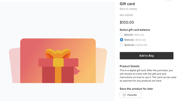 E-Gift Card - Store Front