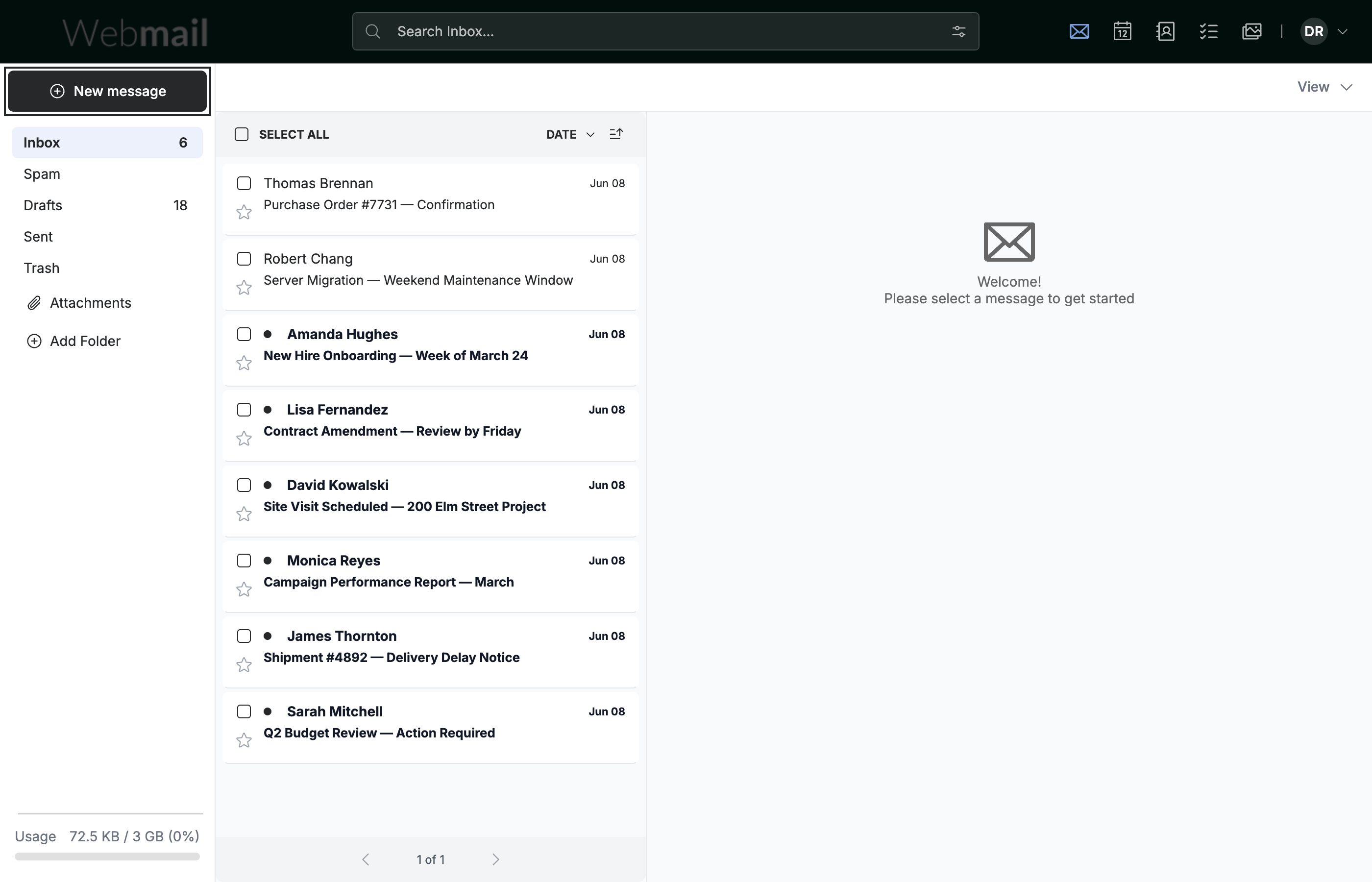 Step 1 — Click New message