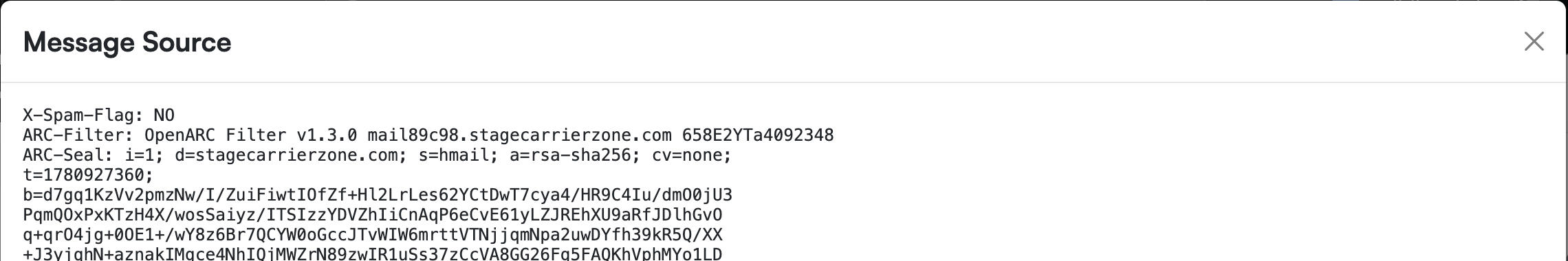 Step 3 — Read the message source