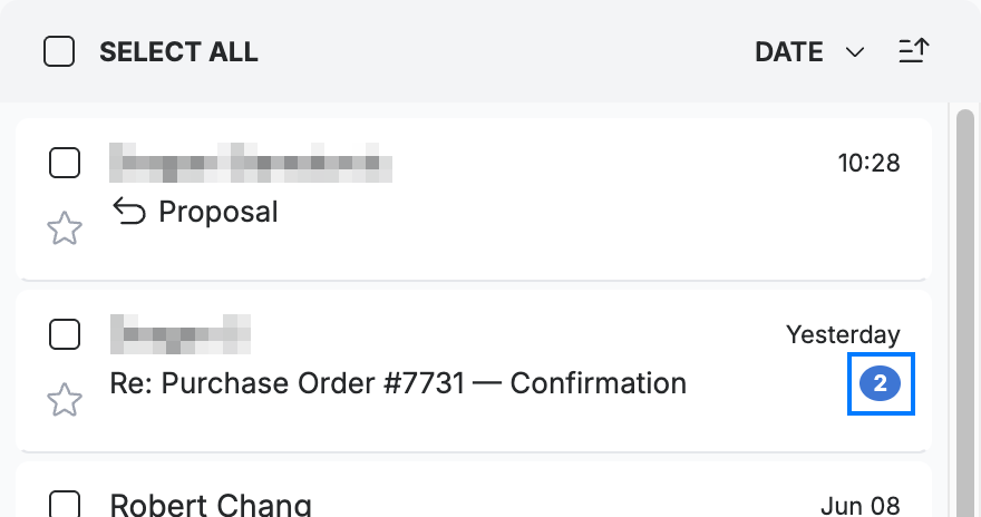 Step 1 — Spot a conversation in the message list