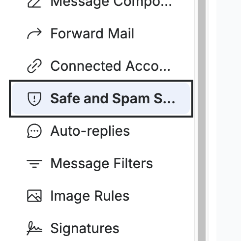 Step 2 — Select Safe and Spam Senders