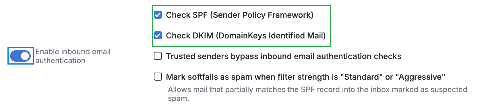 Step 3 — Enable inbound email authentication