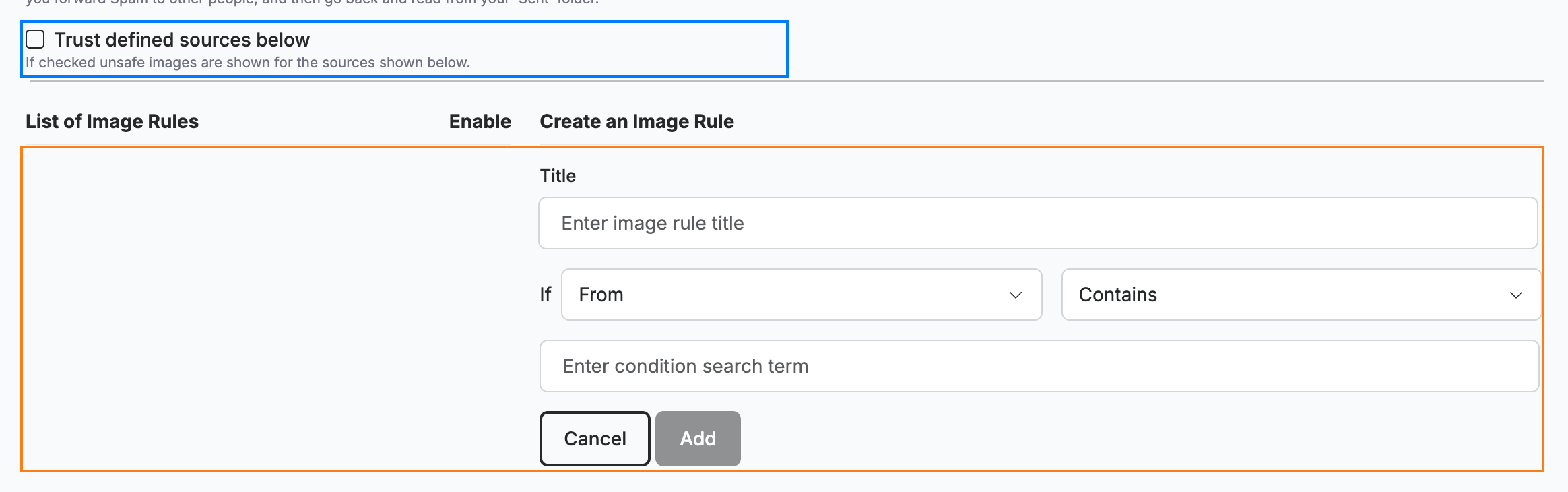 Step 3 — Create an image rule