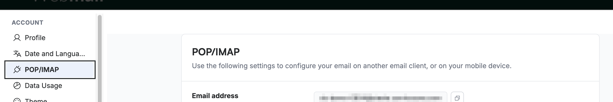 Step 2 — Select POP/IMAP