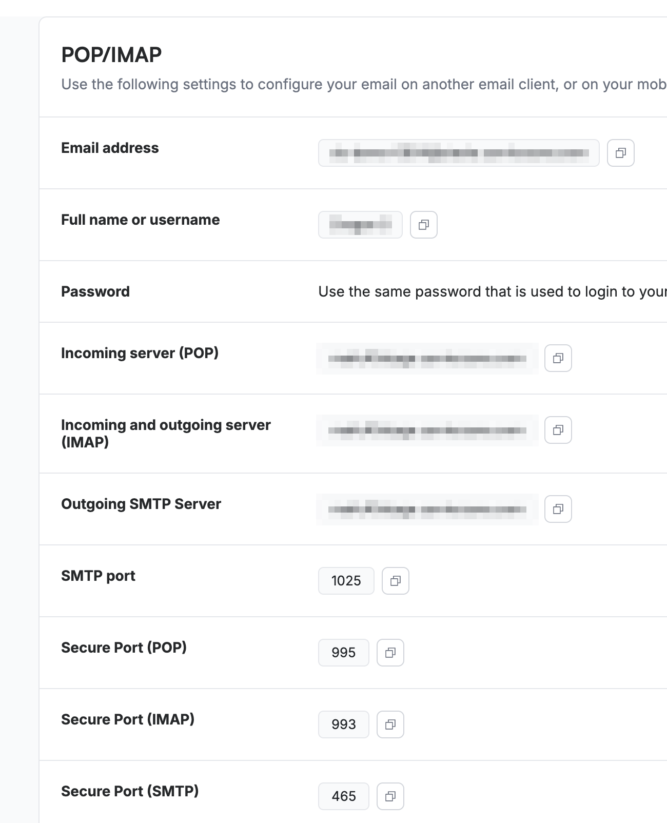 Step 3 — Copy your connection settings