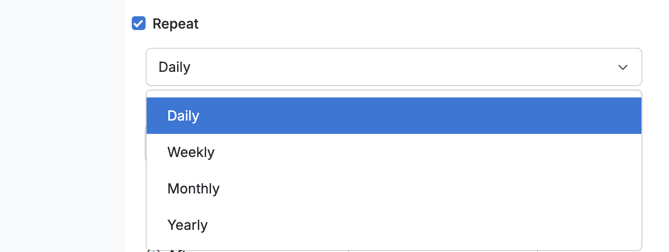 Step 2 — Choose how often it repeats