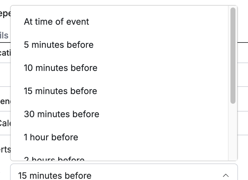 Step 3 — Choose when to be reminded