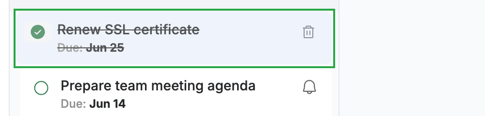 Step 1 — Mark the task complete