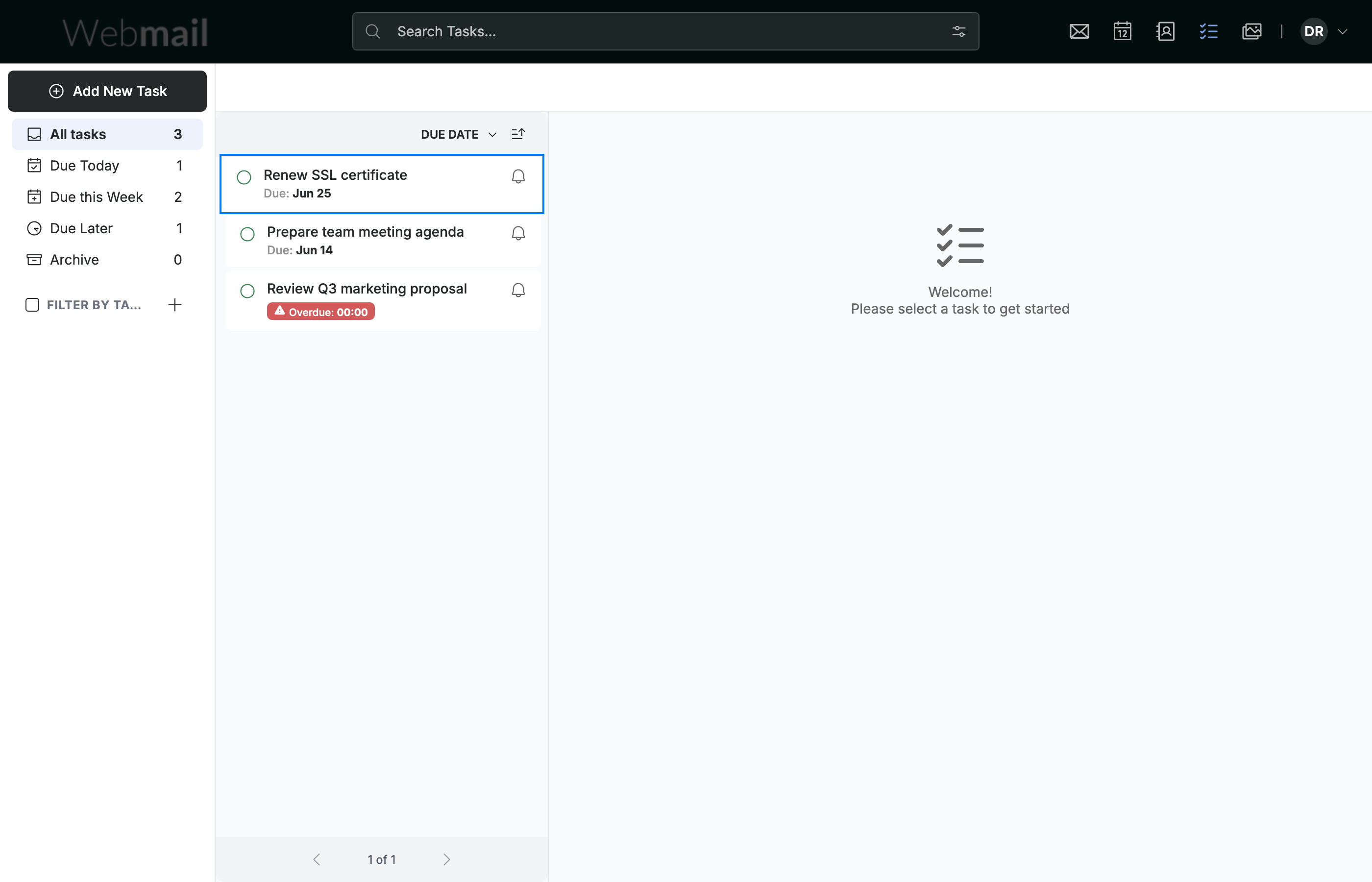 Step 1 — Open TaskBox and find the task