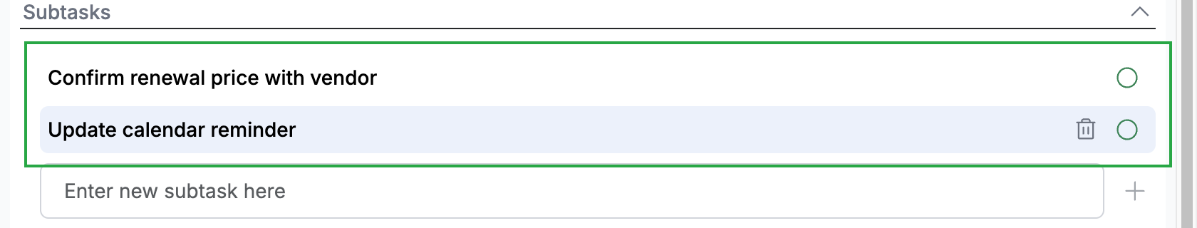 Step 3 — Review your subtask list