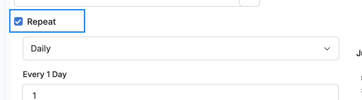 Step 2 — Turn on Repeat and choose the frequency