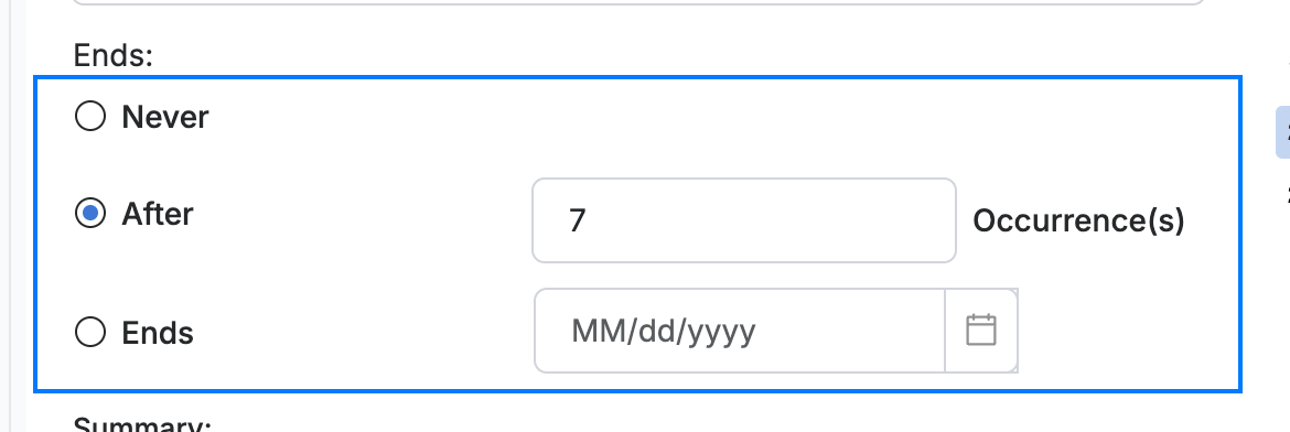 Step 3 — Choose when it ends and save