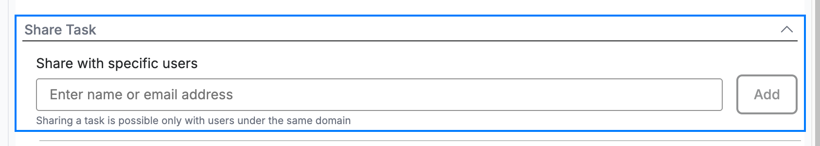 Step 1 — Open the Share Task section