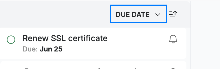 Step 1 — Open the sort menu
