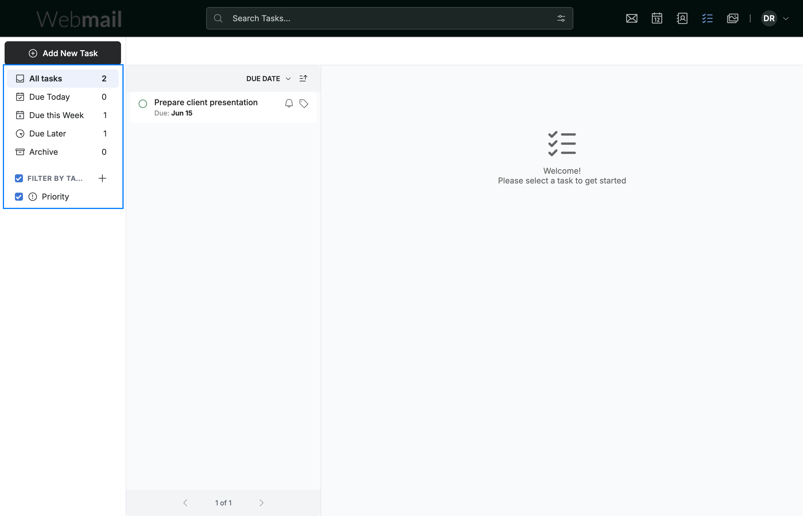 Step 1 — Open TaskBox