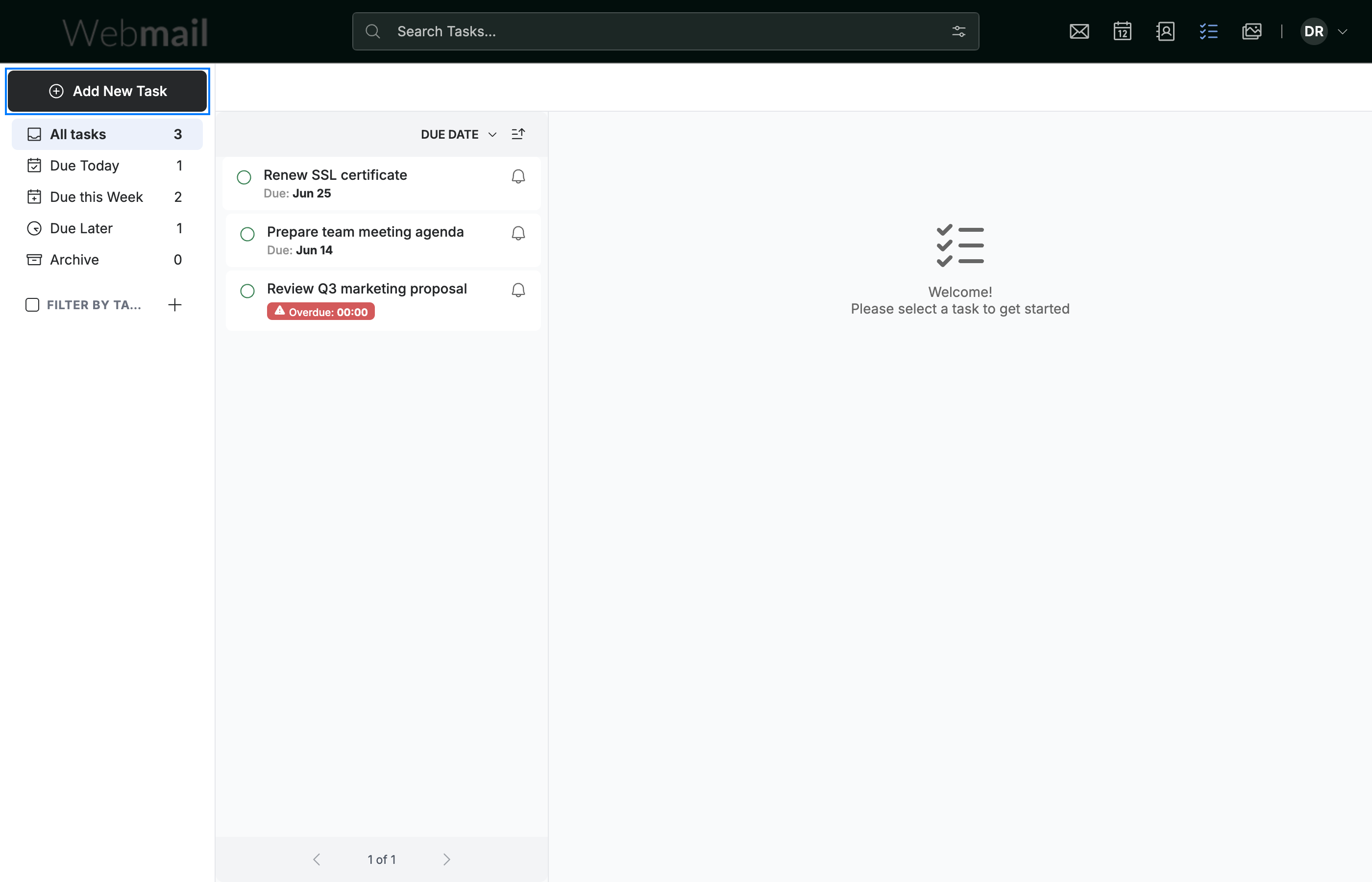 Step 1 — Open the Task form