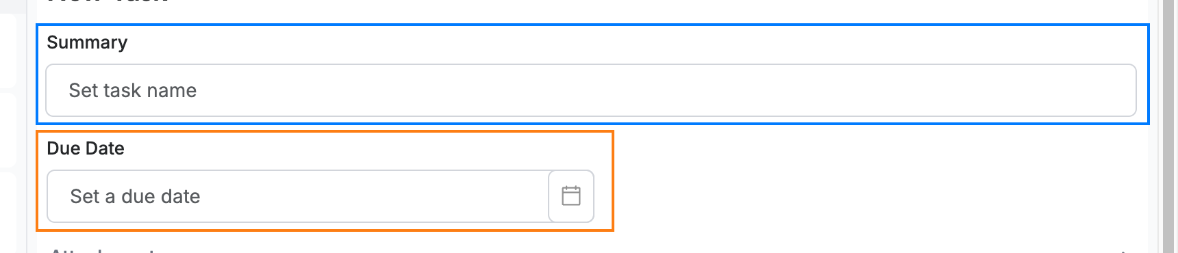 Step 2 — Set the summary and due date