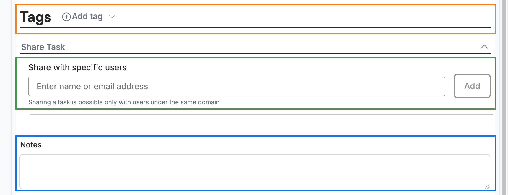 Step 5 — Add tags, sharing, and notes