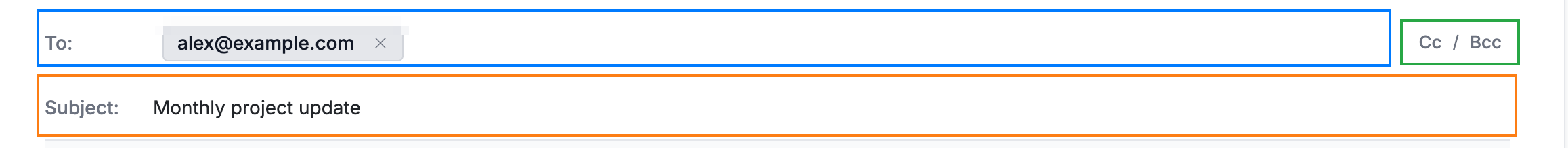 Step 2 — Add recipients and a subject
