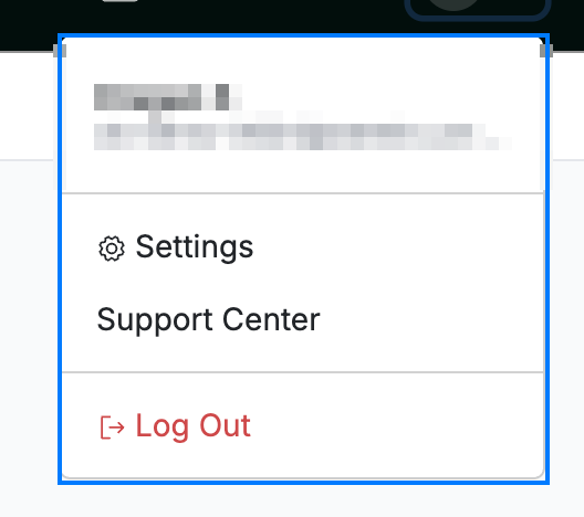 Step 1 — Open the account menu
