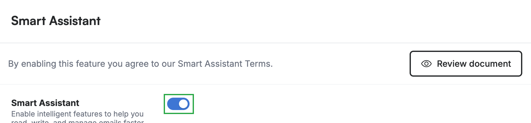 Step 1 — Enable the Smart Assistant