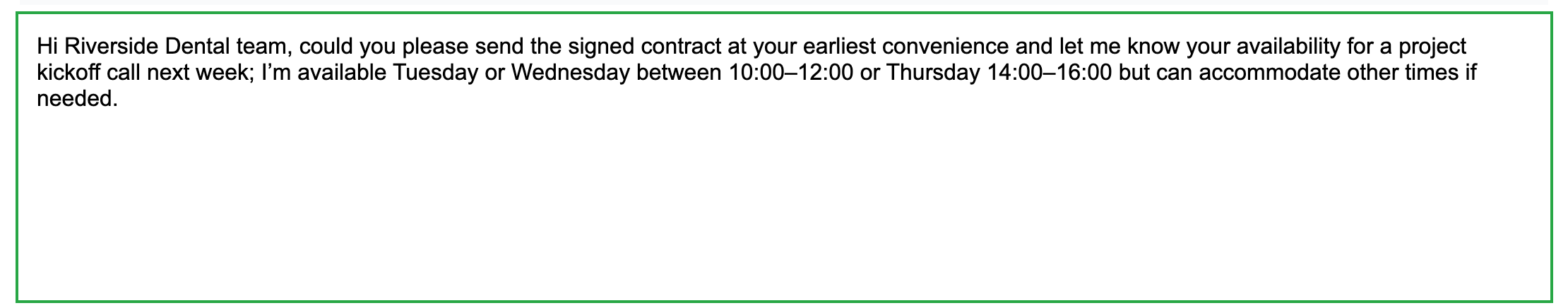Step 3 — Review the generated draft
