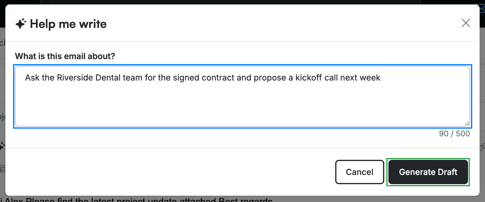 Step 2 — Describe your email