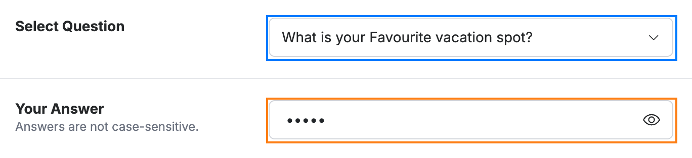 Step 2 — Choose a question and enter your answer