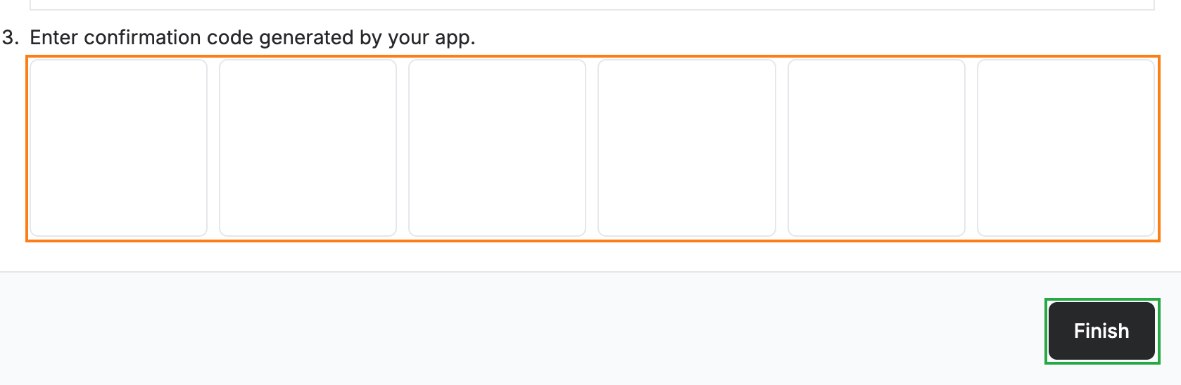 Step 4 — Enter the confirmation code