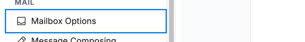 Step 2 — Open Mailbox Options