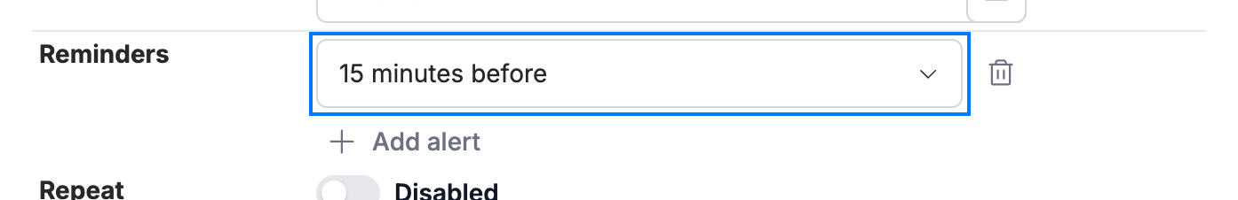 Step 2 — Choose when to be reminded